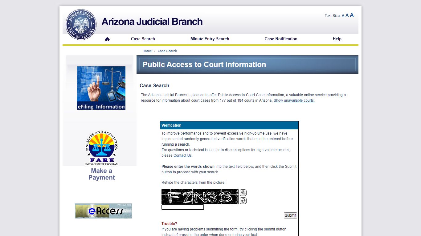 Public Access to Court Information - apps.supremecourt.az.gov